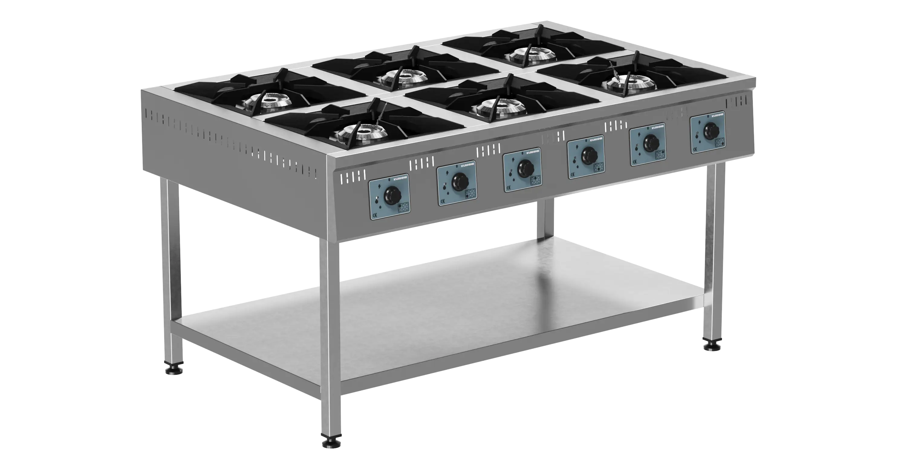 Taban Raflı Ocak 6 Brulörlü Gazlı LPG (Gas Cooker 6 Burners LPG)