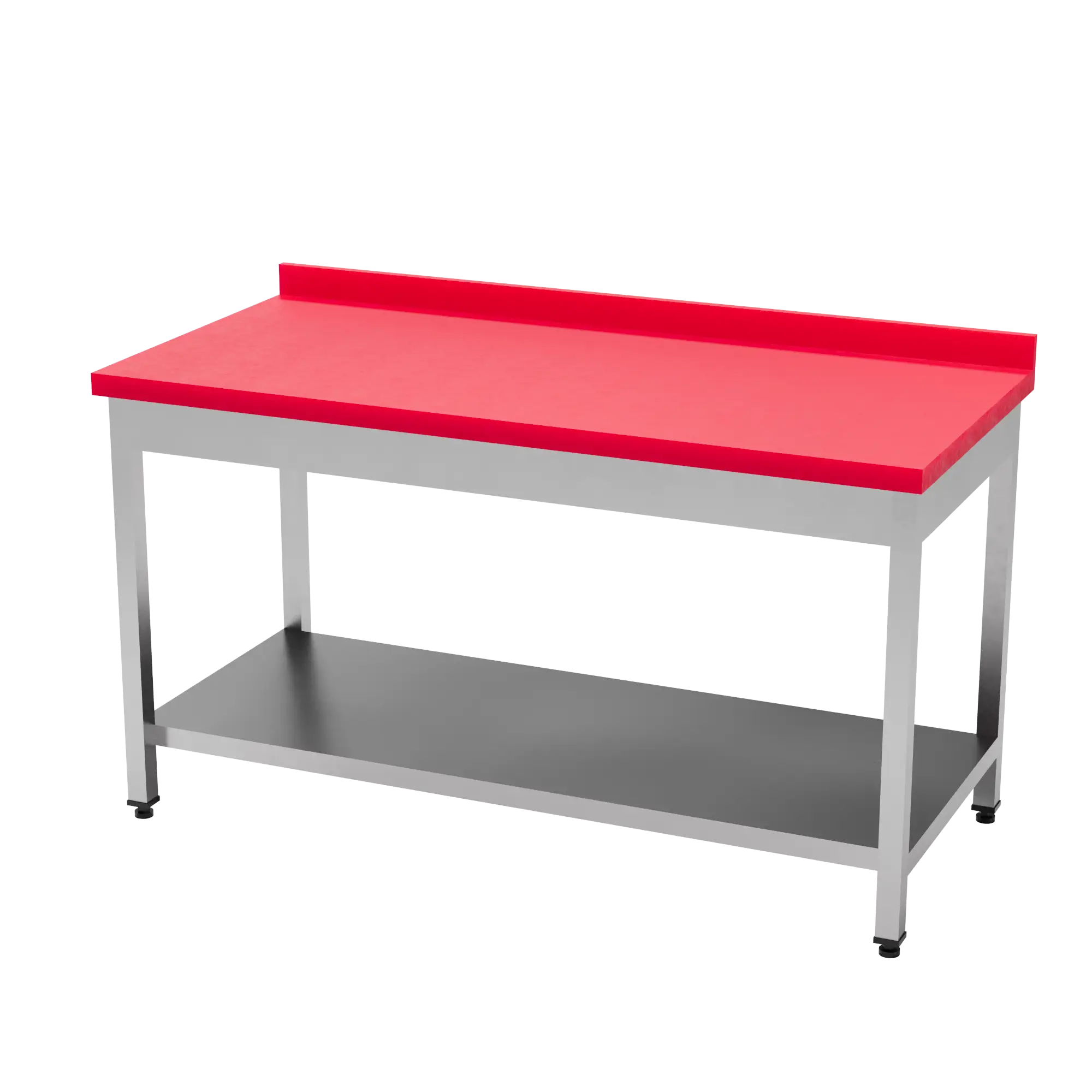 Polietilen Çalışma Tezgahı Taban Raflı (Polyethylen Work Table With Bottom Shelve) 2400x600x850